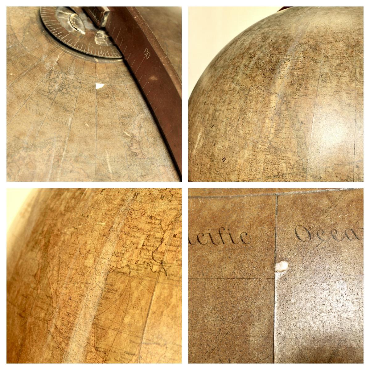 Very Large Antique Oak W. & A. K. Johnston 30-inch Terrestrial Library Globe 4