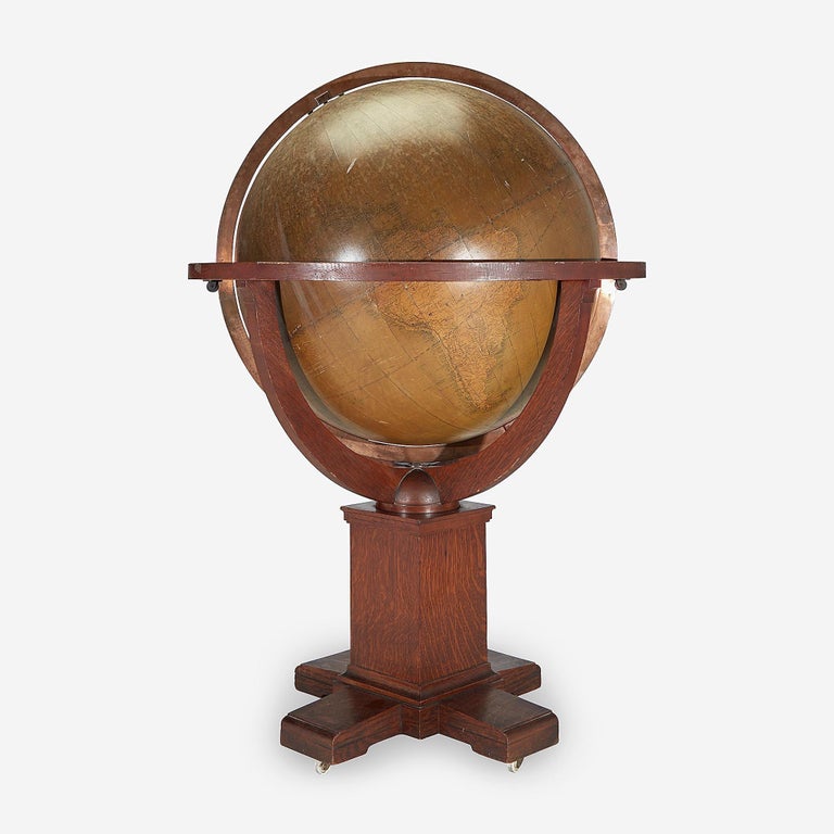 A very large and very impressive 30-inch terrestrial floor globe.

A so-called 'Treaty of Versailles' period Library scale globe. 

The gores were published by W. & A. K. Johnston of Edinburgh & London. It has a cartouche inscribed 
