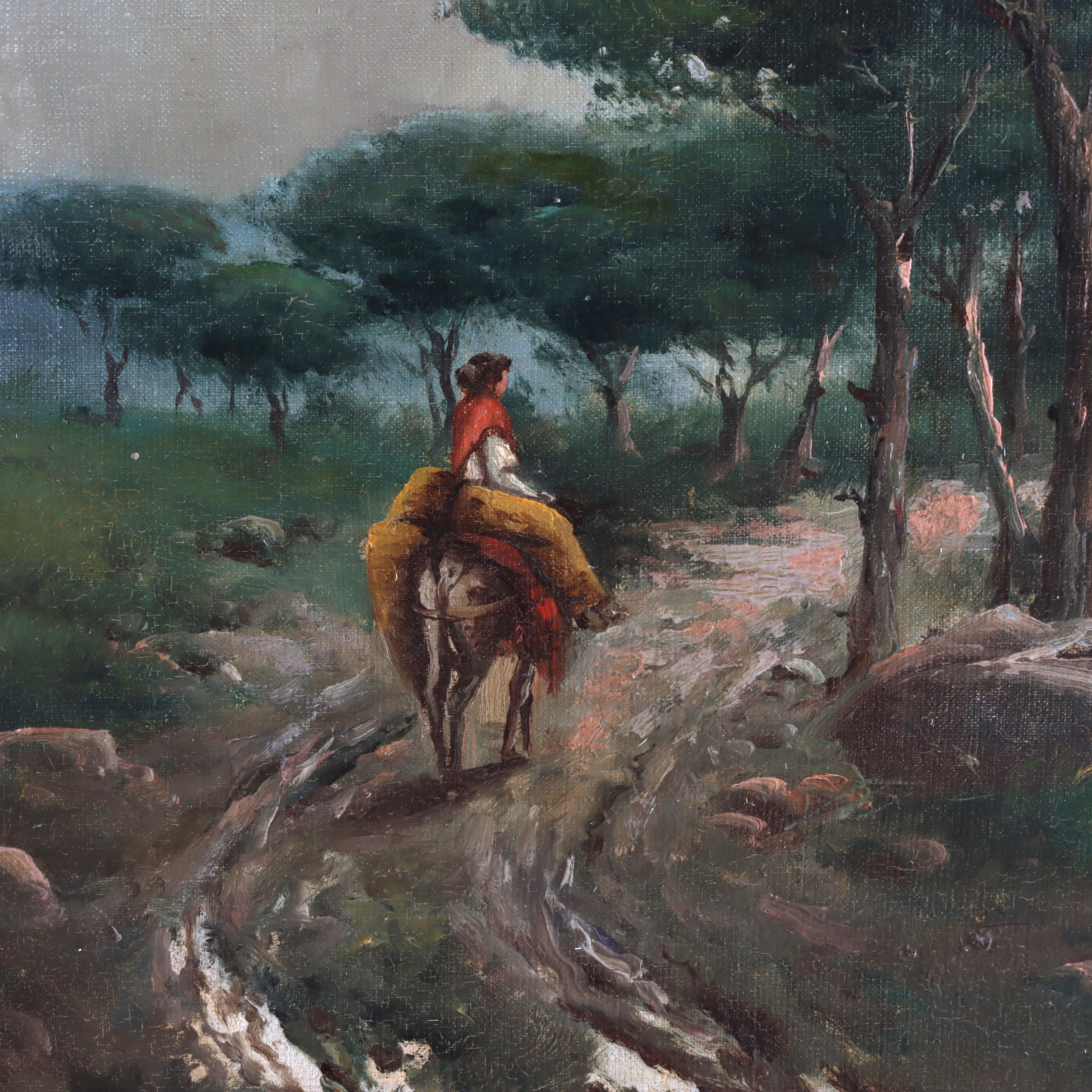 Grande peinture de paysage ancienne à l'huile sur toile C1907
Mesures - 29,5 