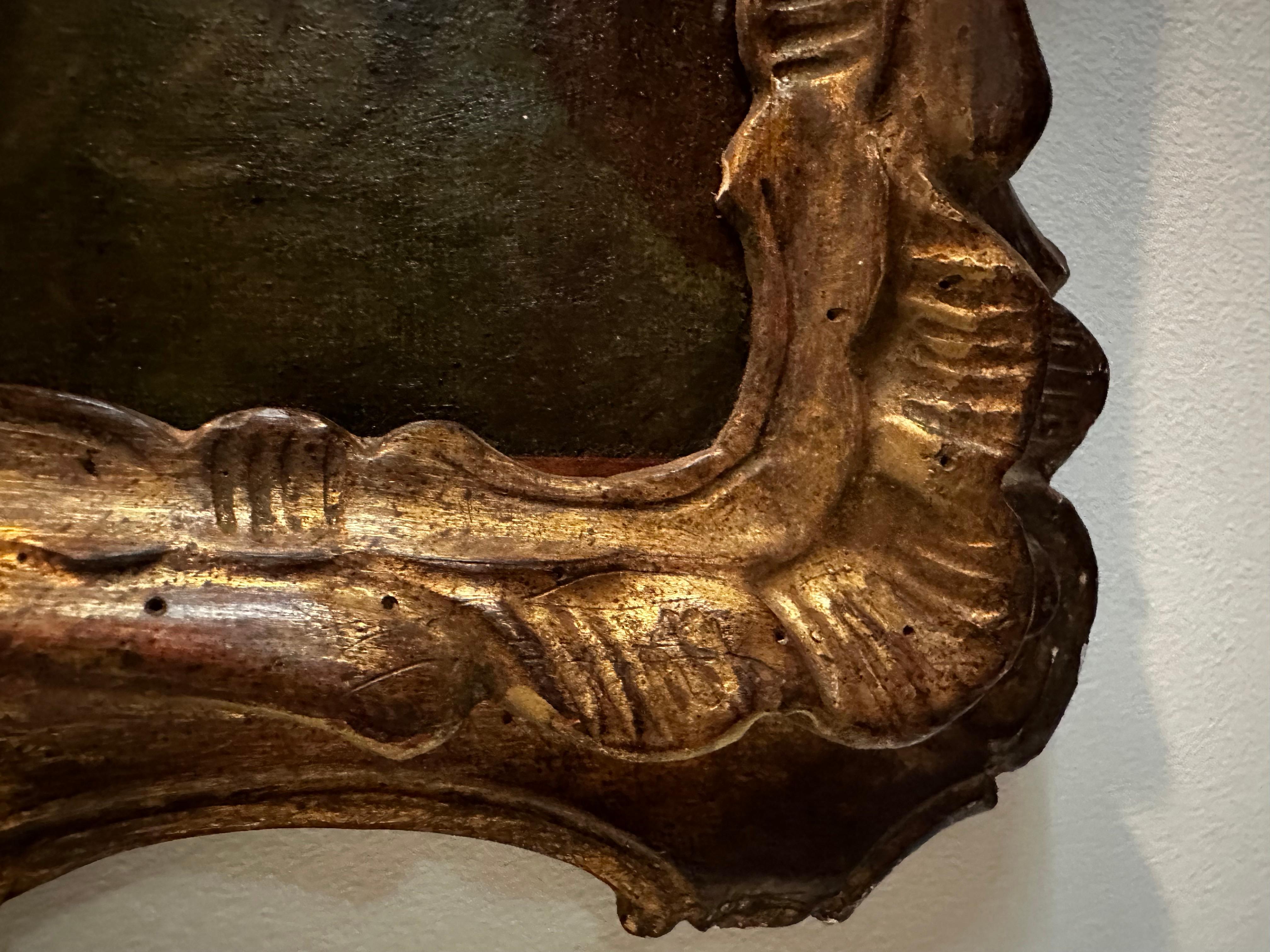 Gran óleo antiguo sobre lienzo de Venus y Adonis con marco de madera dorada Fines del siglo XIX en venta