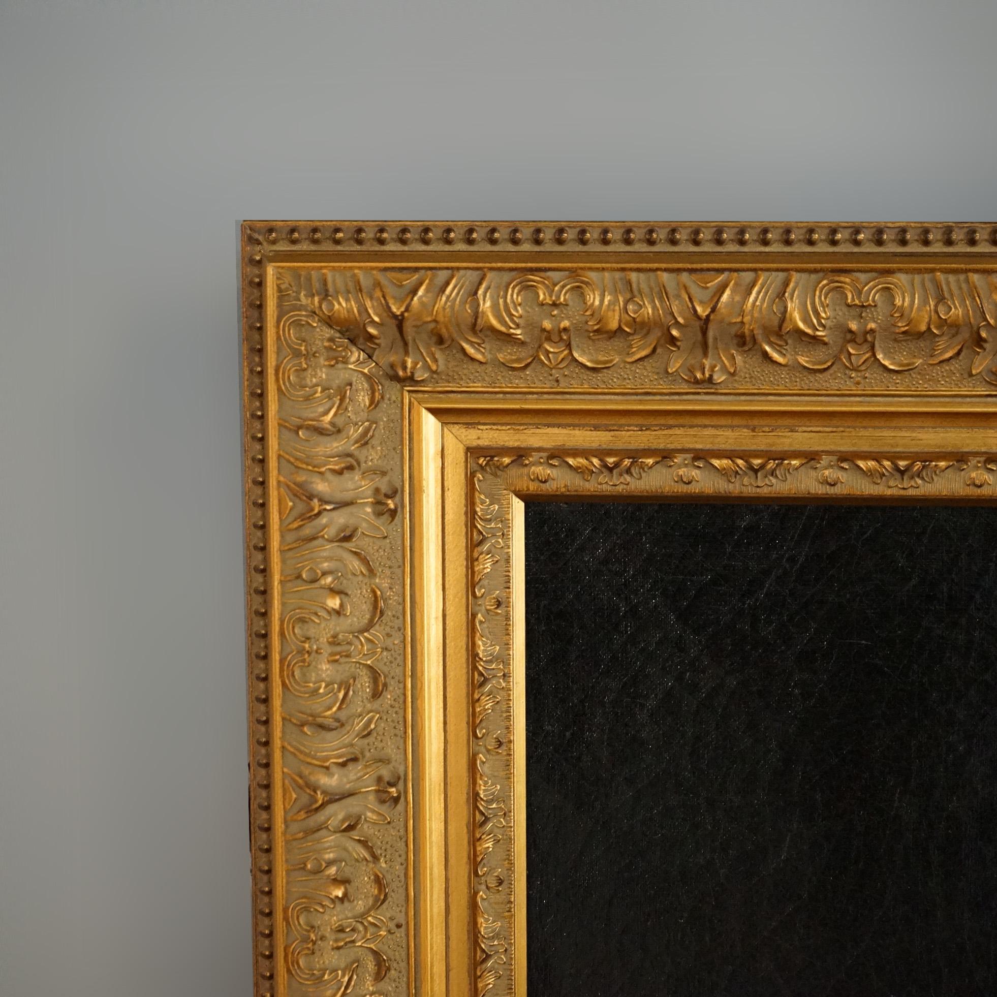 19th Century Large Antique Oil On Canvas Portrait Painting of a Woman in Giltwood Frame C1890 For Sale