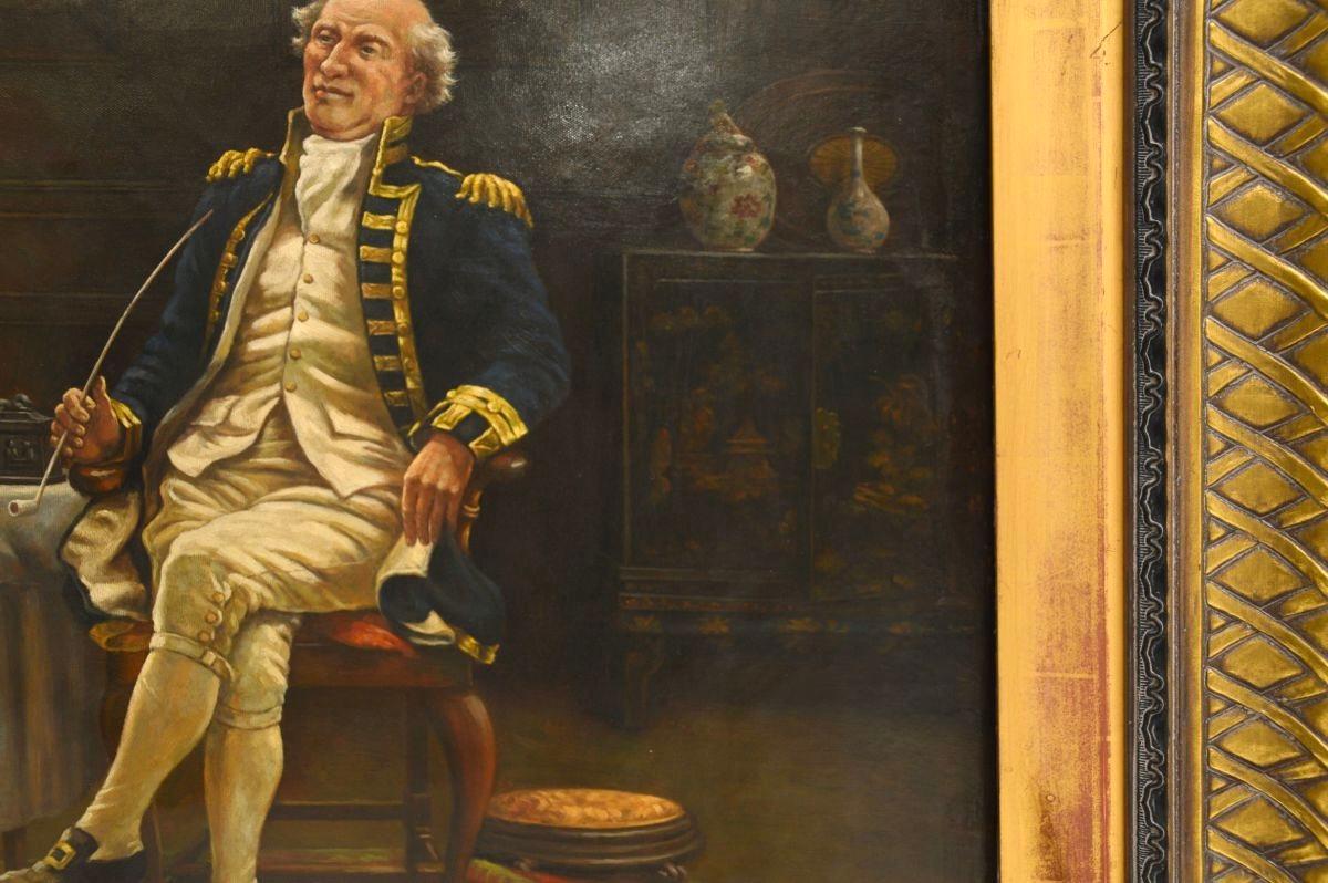 Grande peinture à l'huile ancienne de J.R. Reeves en vente 3