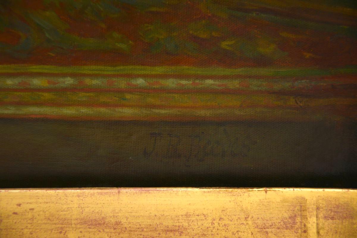 Grande peinture à l'huile ancienne de J.R. Reeves en vente 4