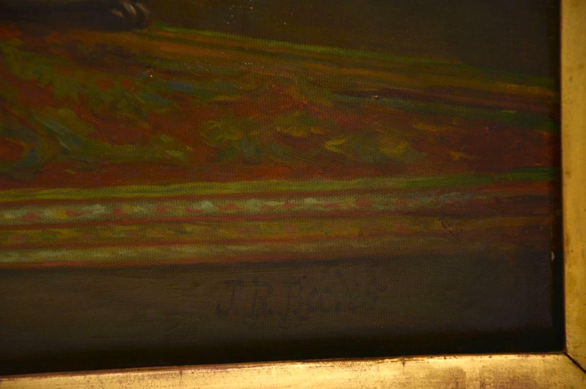 Grande peinture à l'huile ancienne de J.R. Reeves en vente 5
