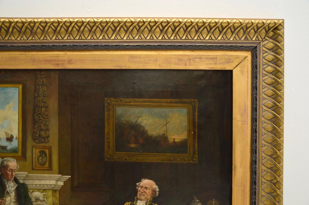 George III Grande peinture à l'huile ancienne de J.R. Reeves en vente