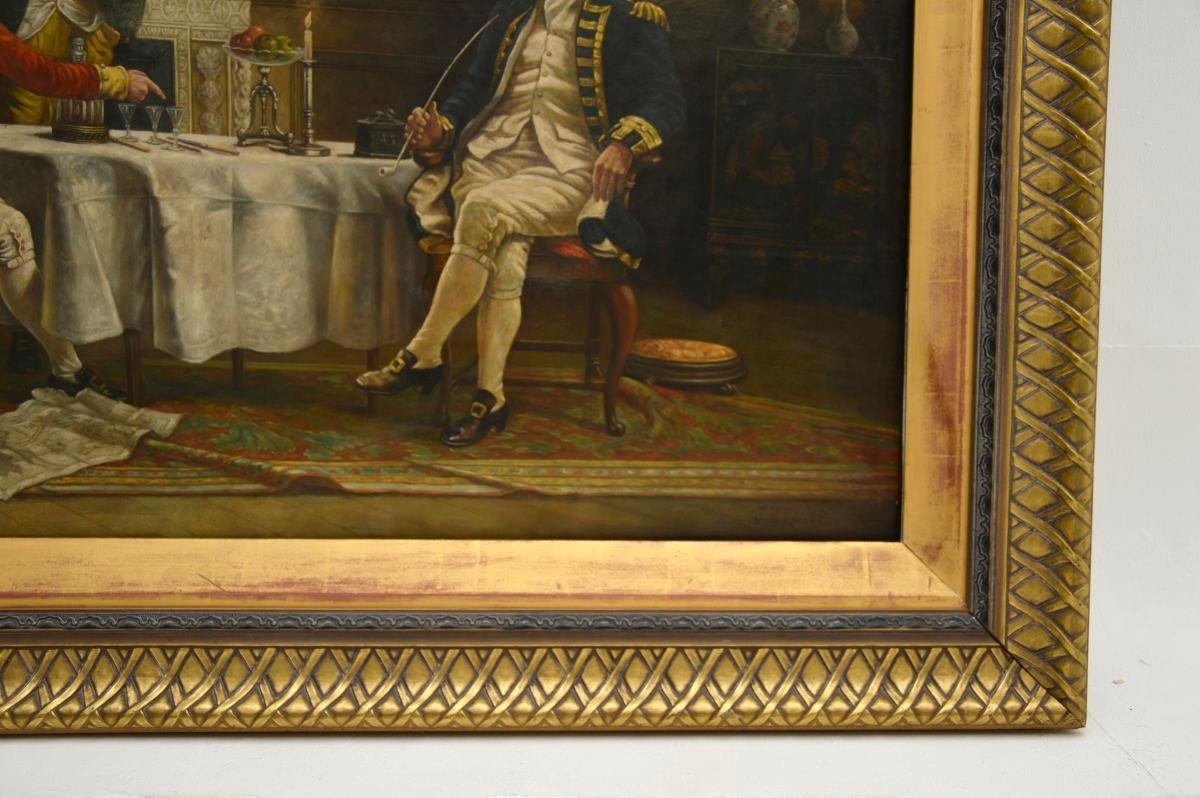 Peint à la main Grande peinture à l'huile ancienne de J.R. Reeves en vente