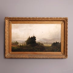 Large Antique Oil Painting of a Reading, Pa Wooded Area, Signed C.H.Shearer