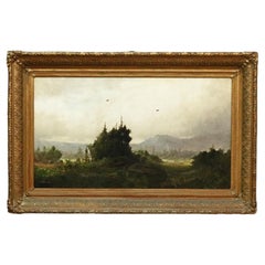 Large Antique Oil Painting of a Reading, Pa Wooded Area, Signed C.H.Shearer
