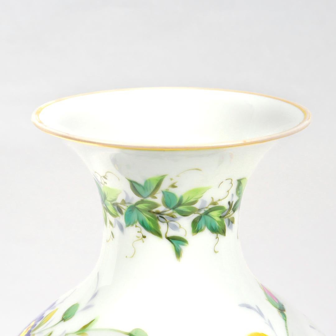 Large Antique Old Paris or Vieux Porcelain Flower Vase by Peter Anton Hannong For Sale 2