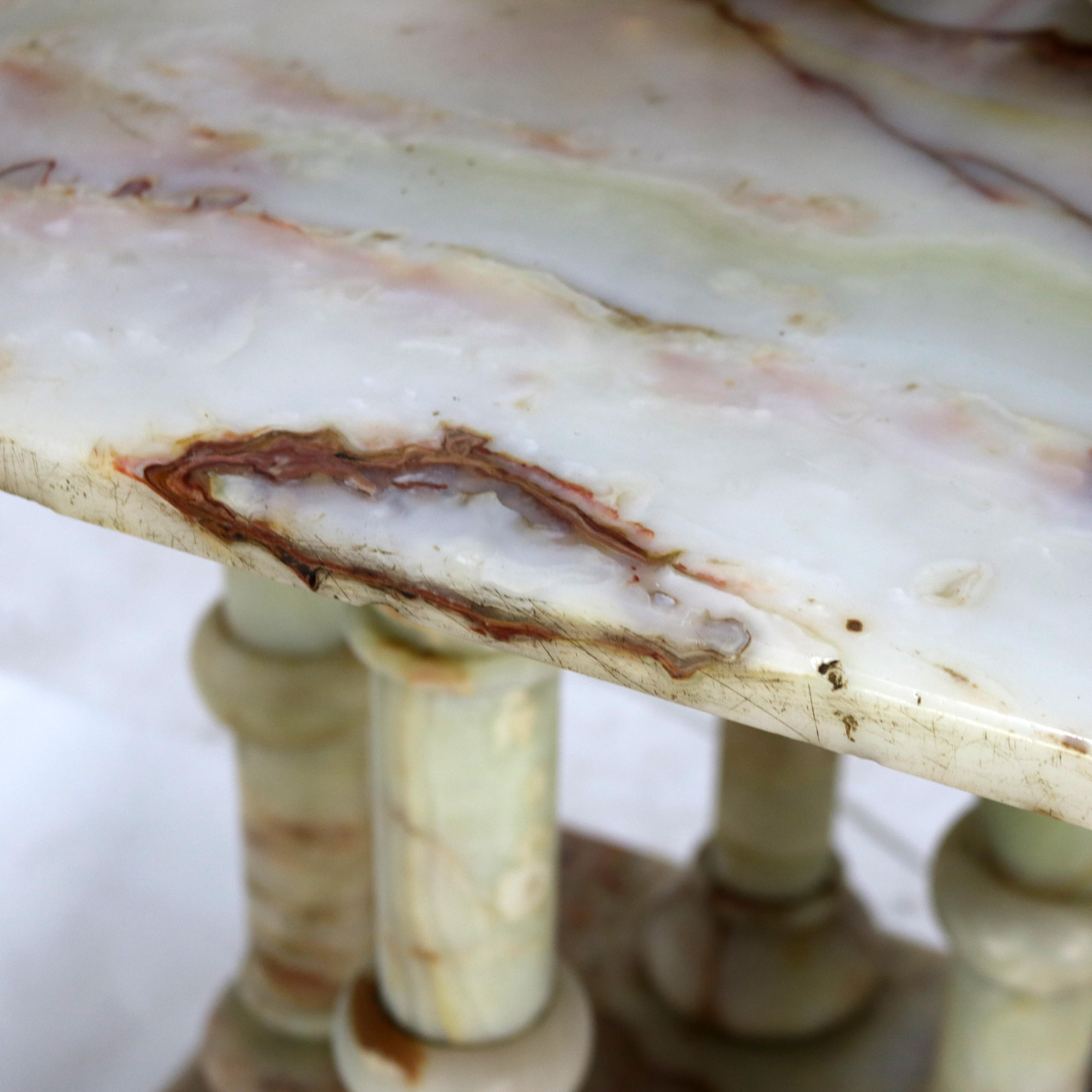 Large Antique Onyx & Gilt Bronze Floor Lamp with Doric Columns C1890 6