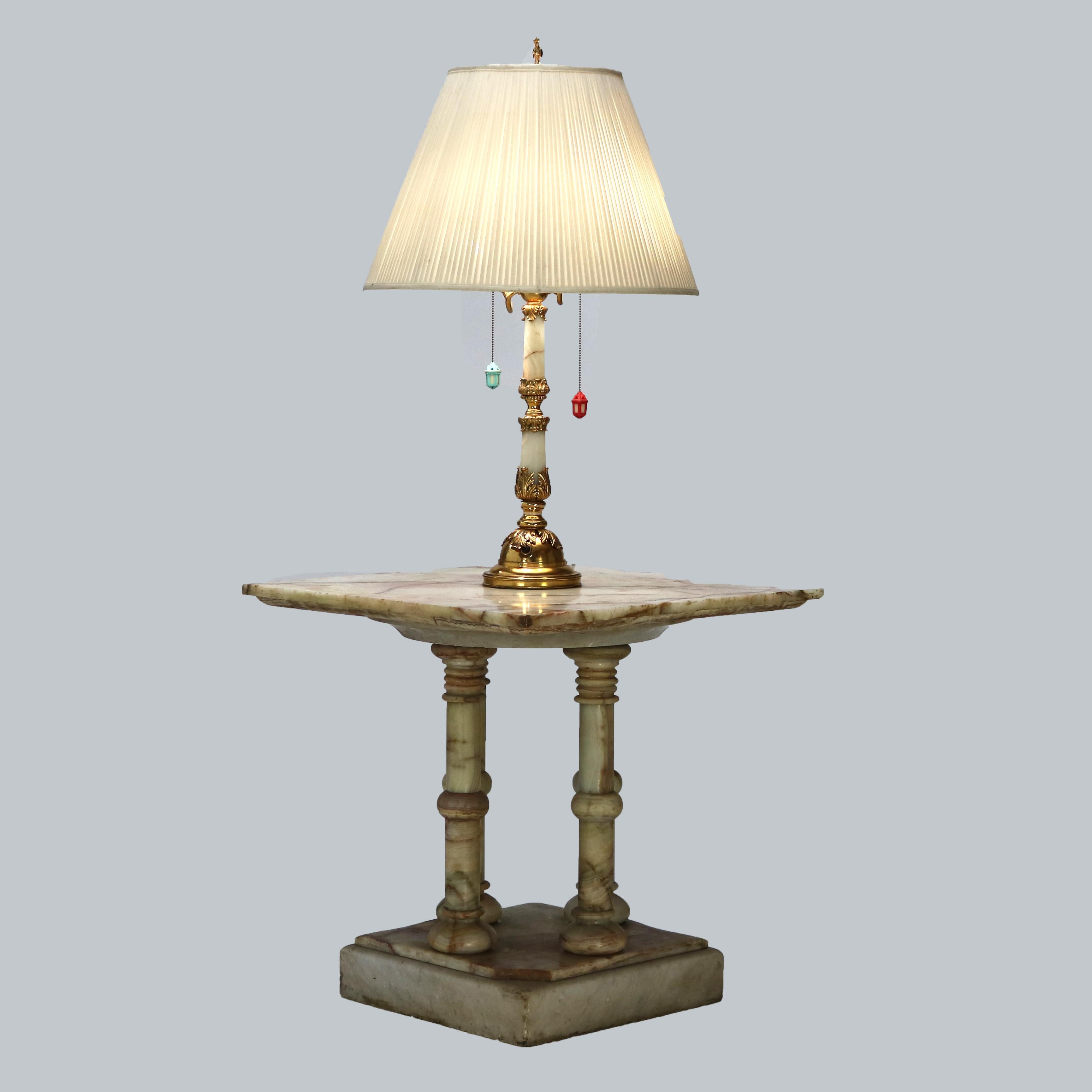 ***Reduced Delivery Rates - See Below or Click “Ask The Seller” to Request a Quote***

Large Antique Onyx & Gilt Bronze Floor Lamp with Doric Columns C1890

Measures - 71