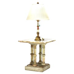 Large Antique Onyx & Gilt Bronze Floor Lamp with Doric Columns C1890