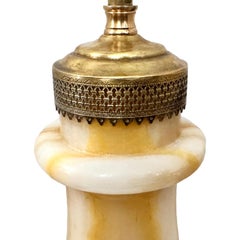 Large Antique Onyx Table Lamp