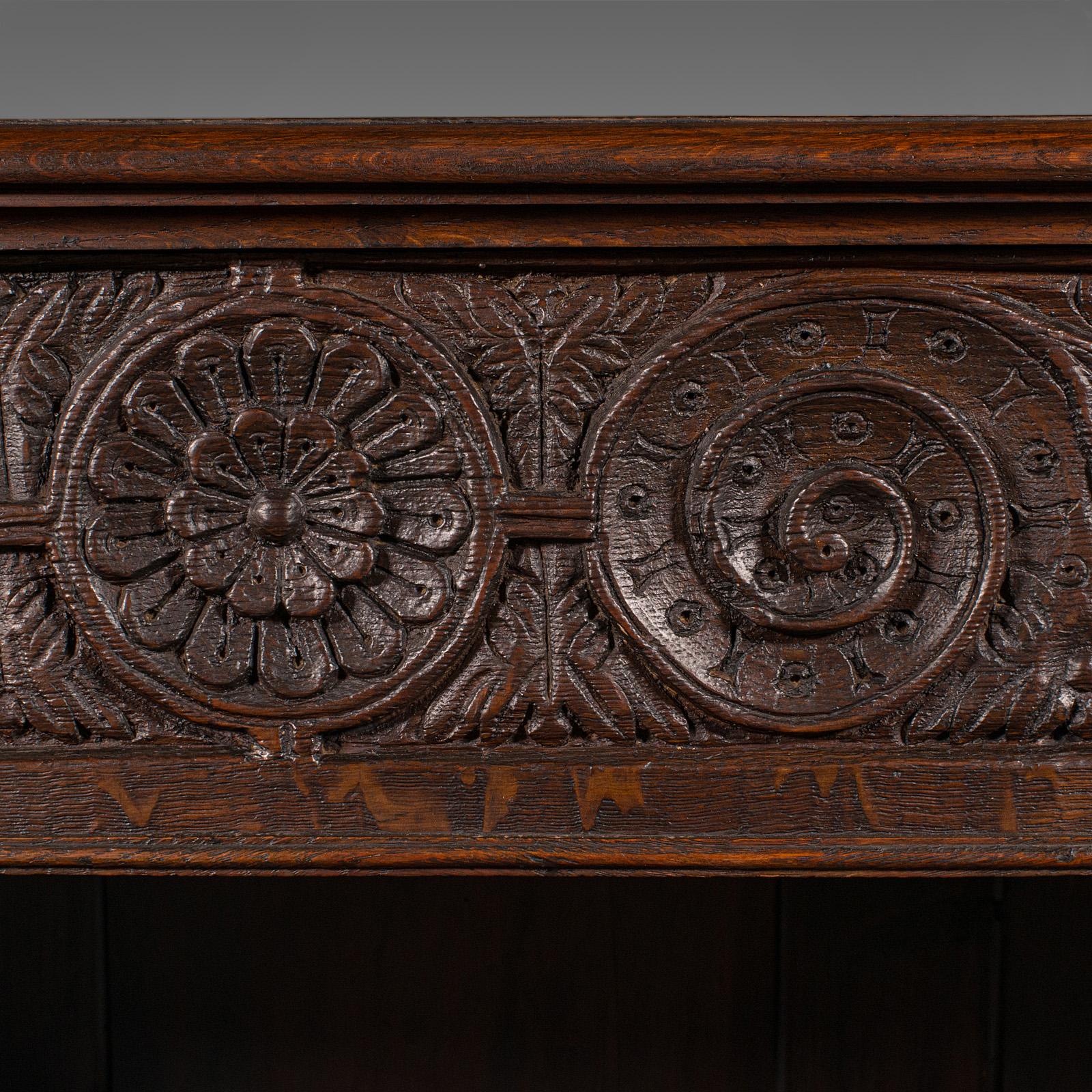 Large Antique Open Bookcase, Scottish Oak, Gothic Revival, Victorian, Circa 1880 For Sale 5