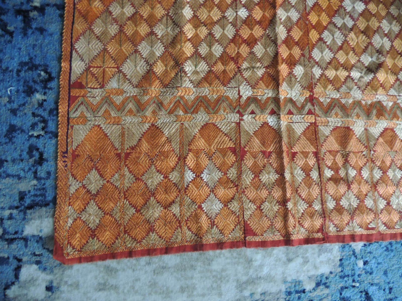 Large antique orange and yellow 