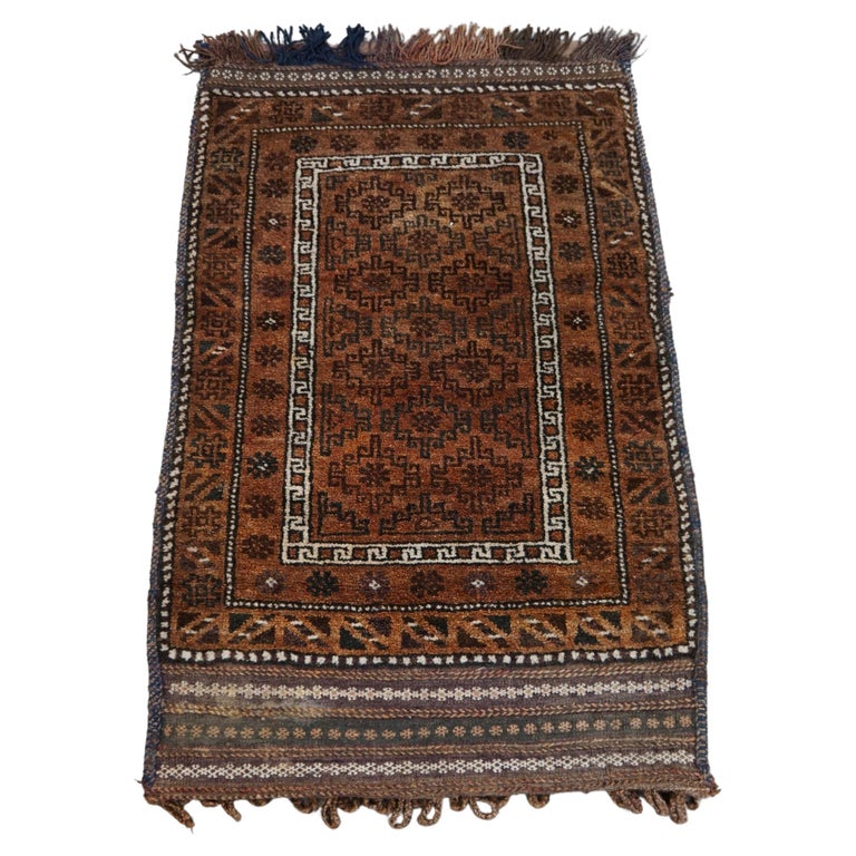 Large antique oriental saddlebag/ camel bag/ rug 114cmx68 For Sale