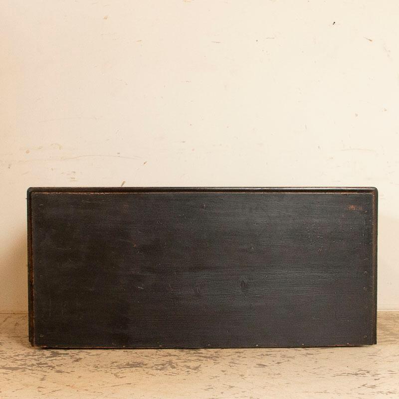 Large Antique Original Black Painted Chest of 3 Drawers 2
