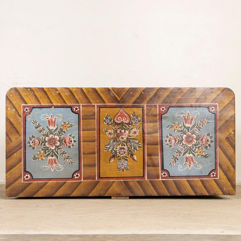 Large Antique Original Folk Art Painted Chest of Drawers from Hungary 4