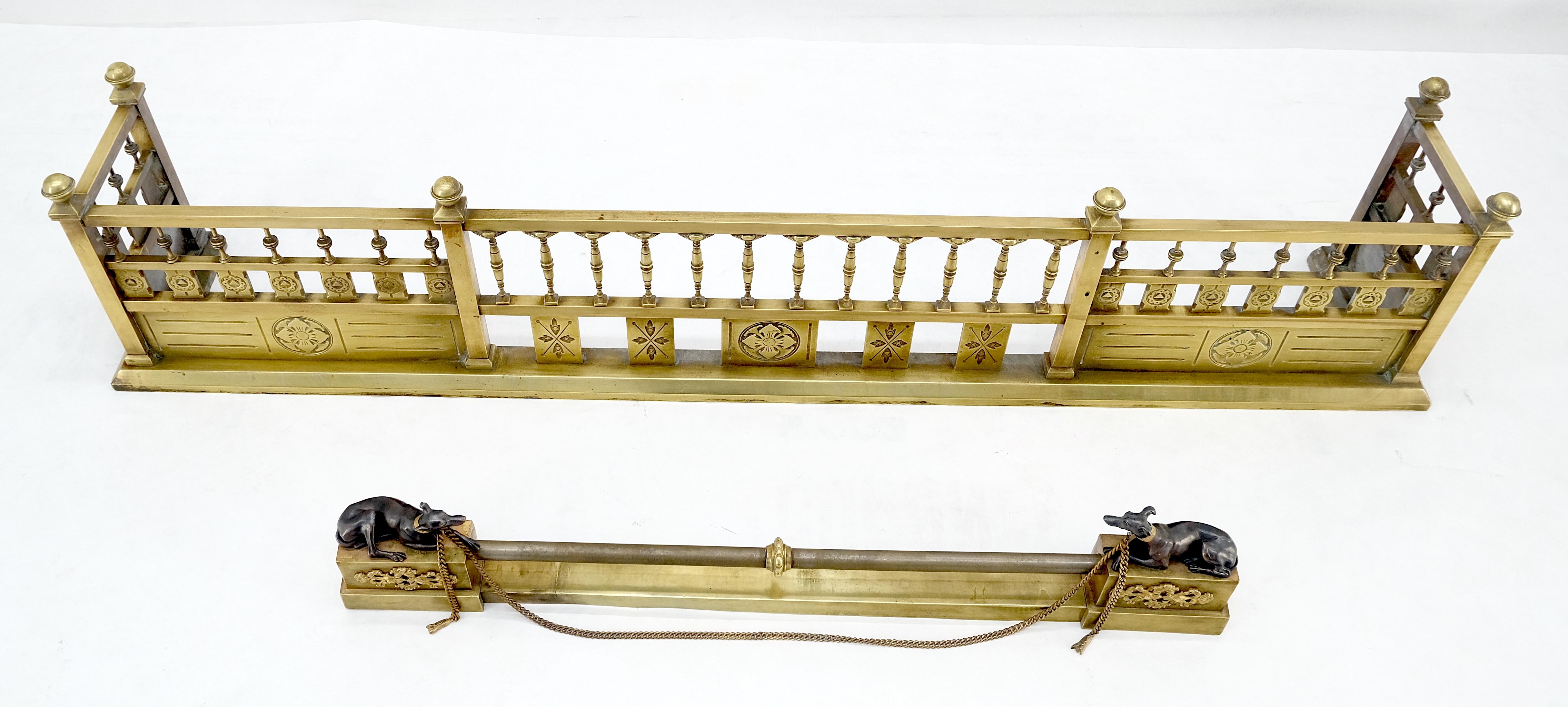 Grand porte-serviettes de cheminée en laiton massif orné c1900s Stunning Excellent état - En vente à Rockaway, NJ