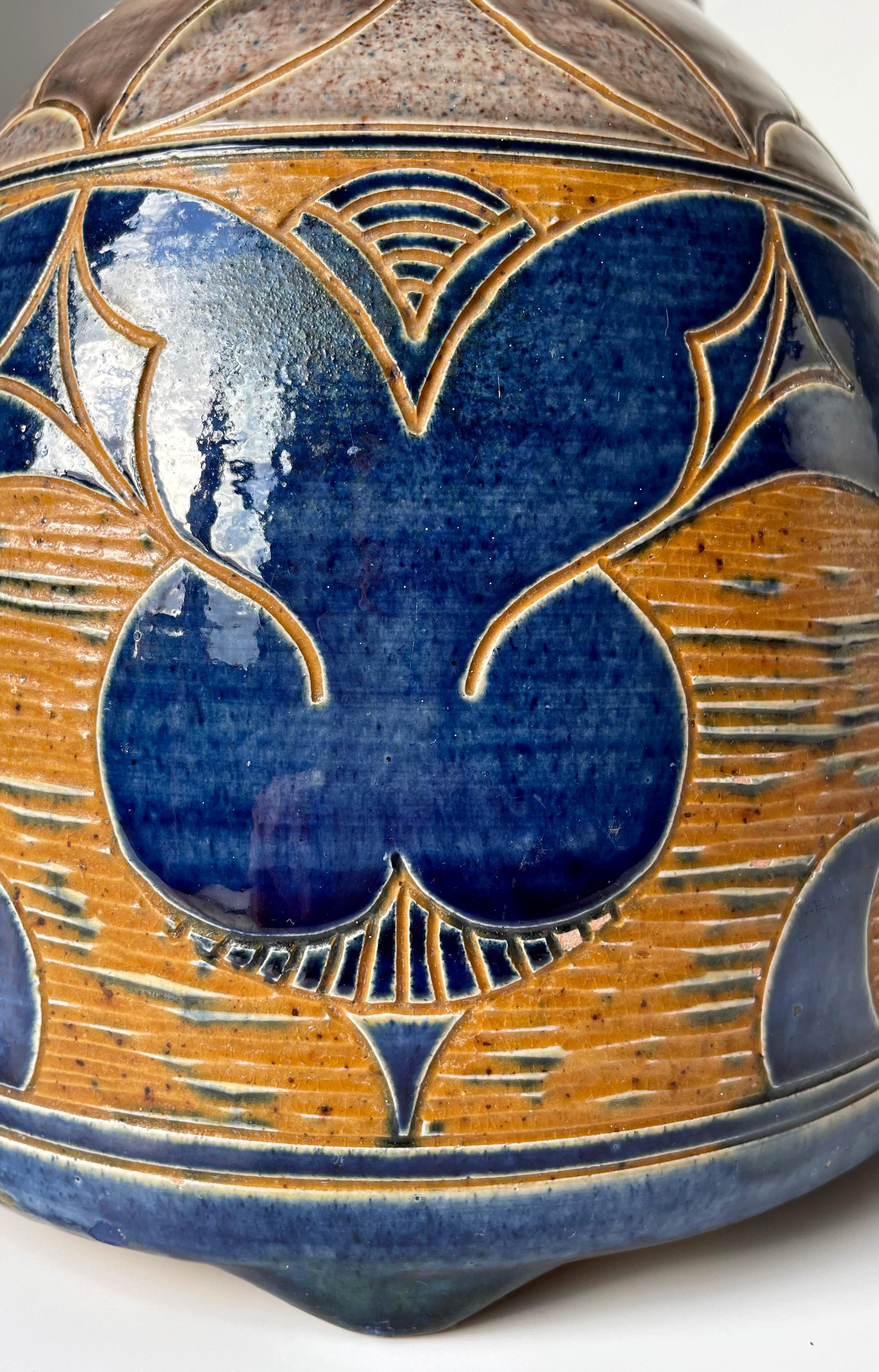 Large Antique Otto Grell Art Deco Ceramic Vase, 1929 For Sale 5