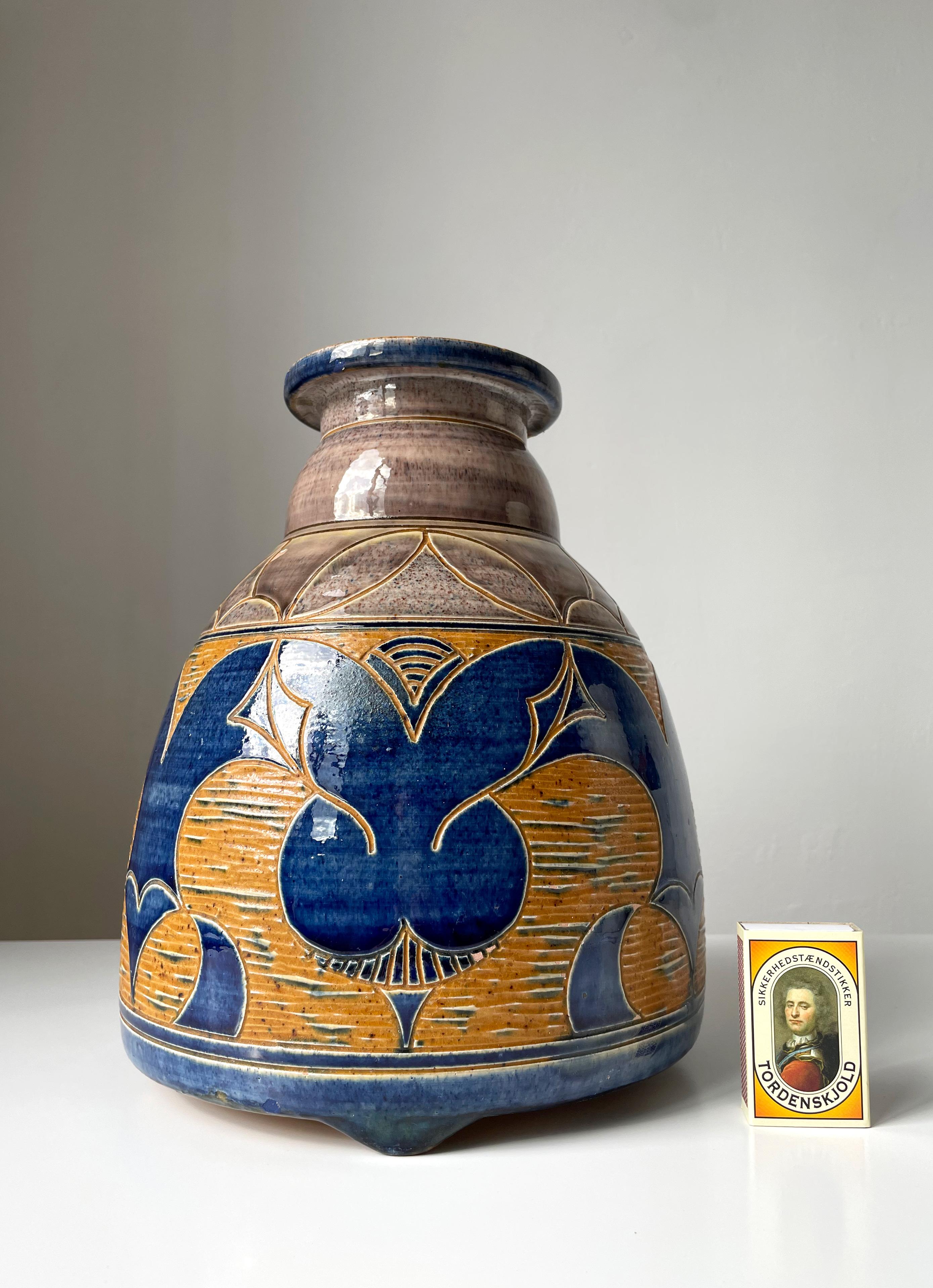 Large Antique Otto Grell Art Deco Ceramic Vase, 1929 For Sale 9
