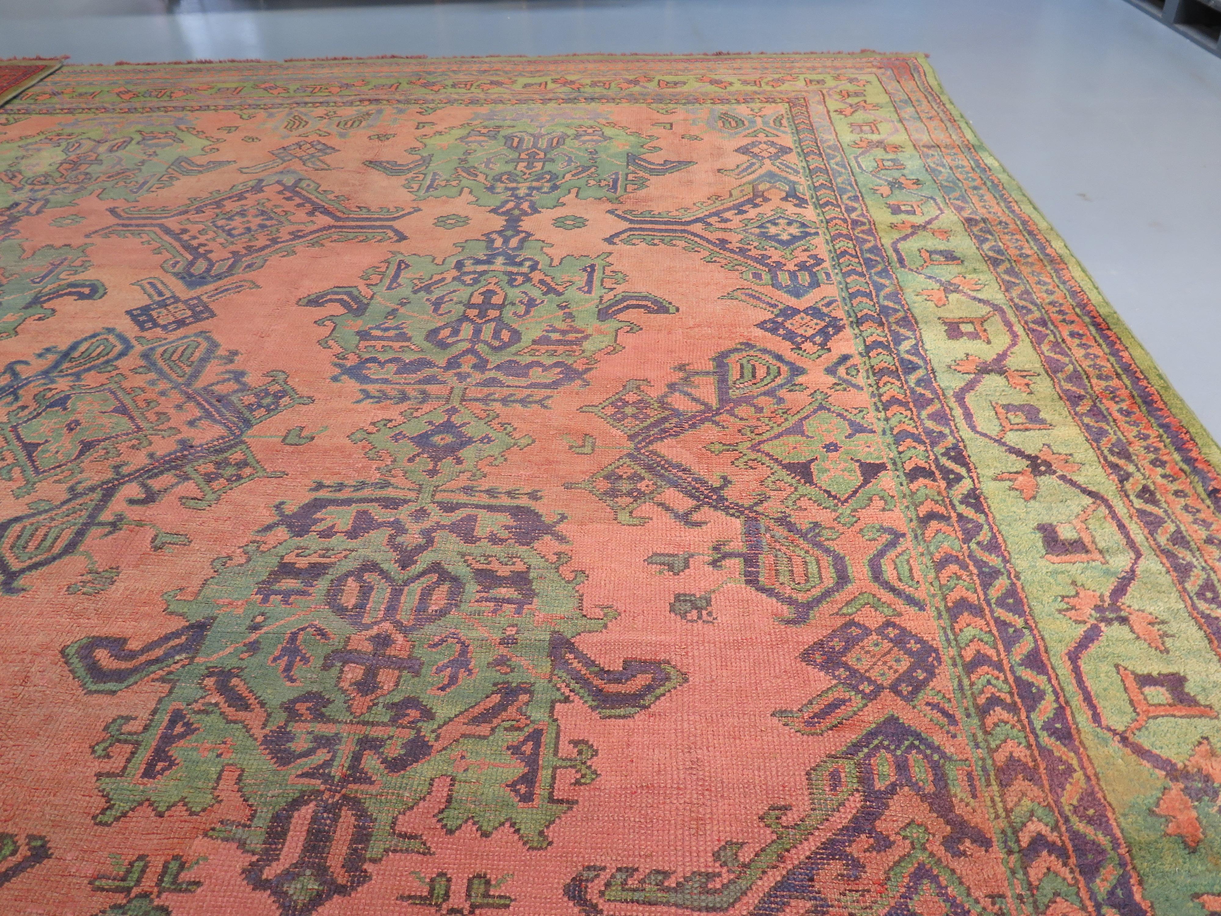 Turkish Large Antique Oushak Carpet, c. 1890-1910 For Sale