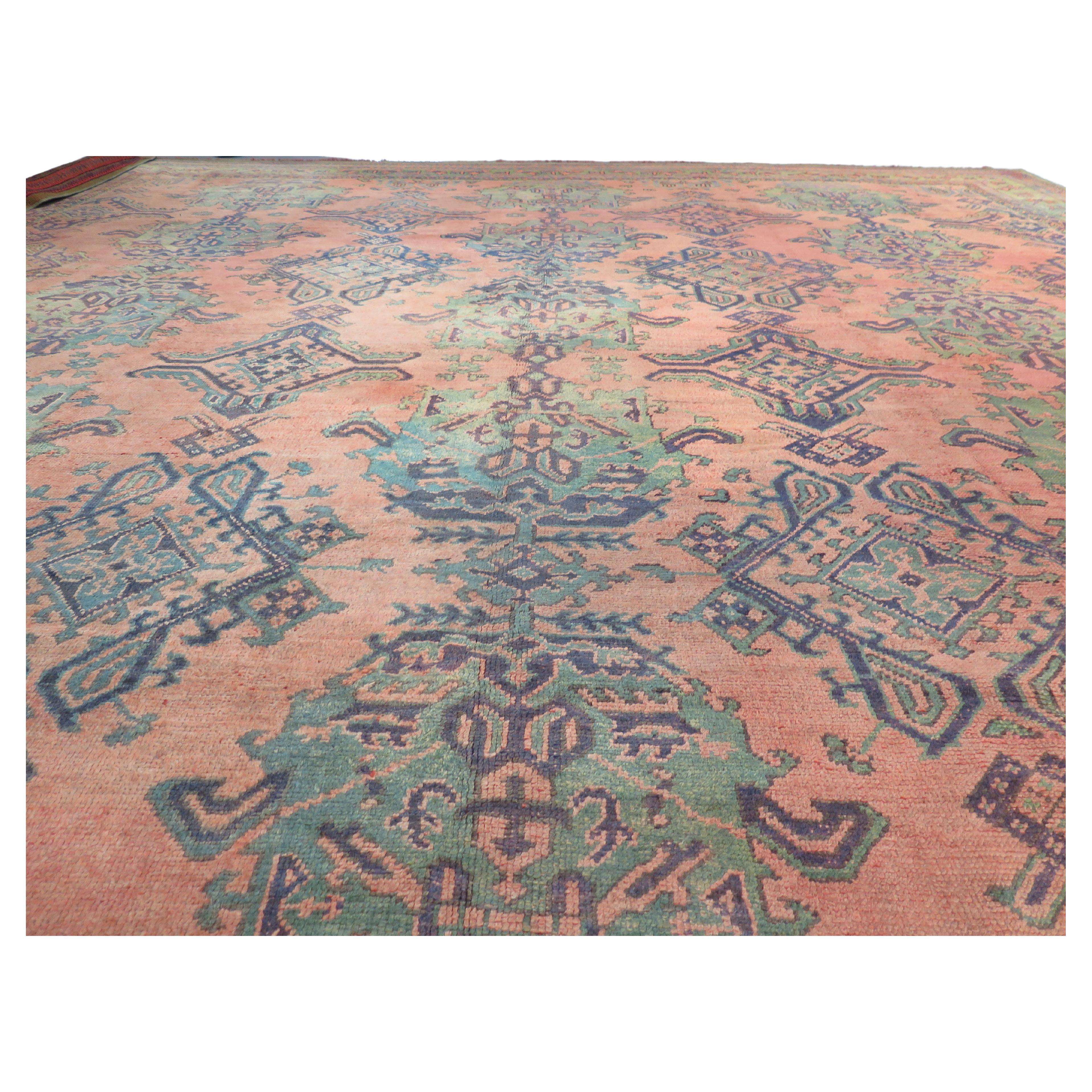 Large Antique Oushak Carpet, c. 1890-1910
