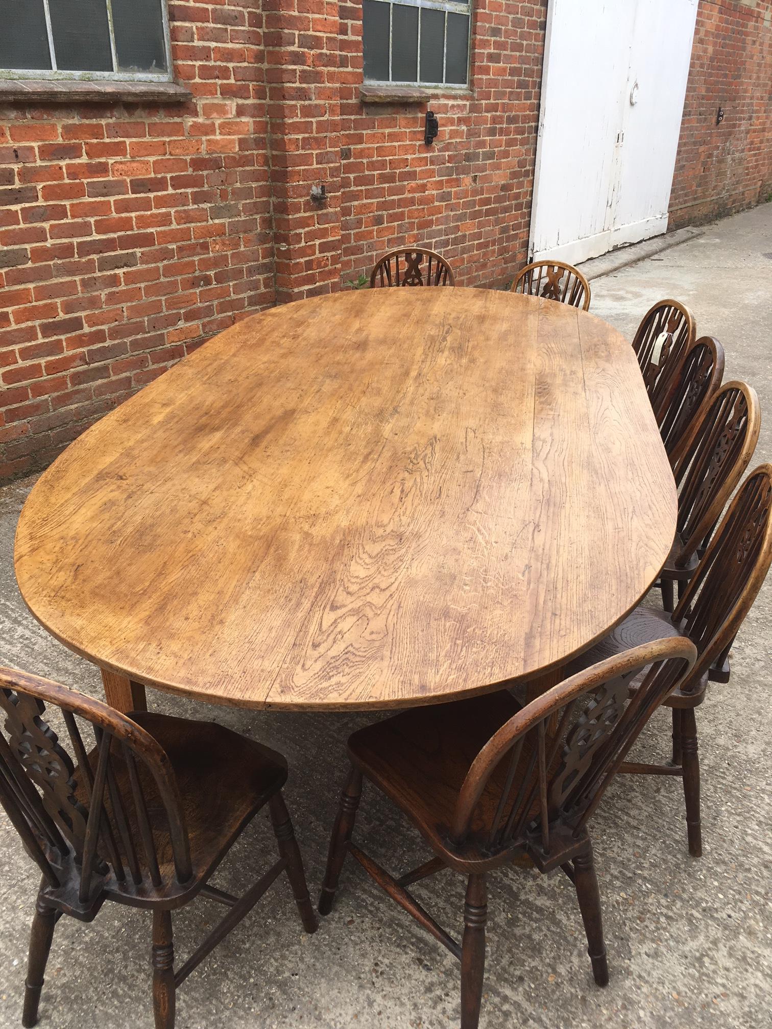 French Large Antique Oval 19th Century Table