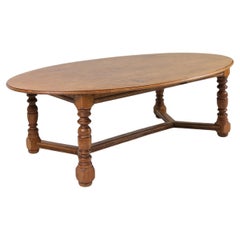 Large antique oval dining table 19th century