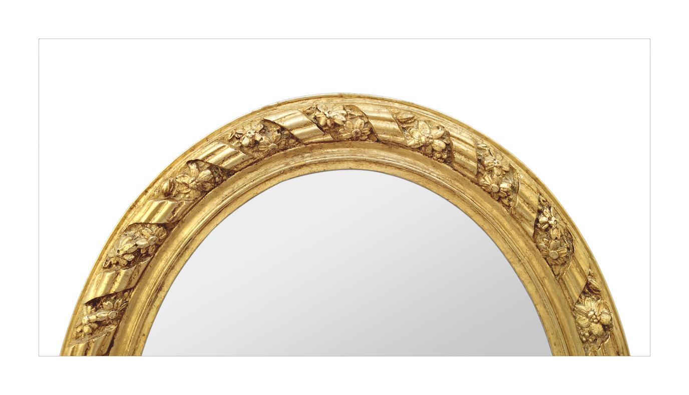 Großer antiker ovaler französischer Spiegel, um 1880 (Napoleon III.)