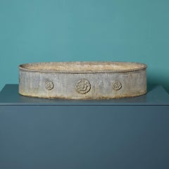 Large Antique Oval Lead Trough Planter
