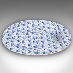 Grand plat à viande ovale, anglais, assiette de service de table, victorien, 1900