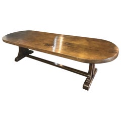 Large Antique Oval Oak 19th Century Table