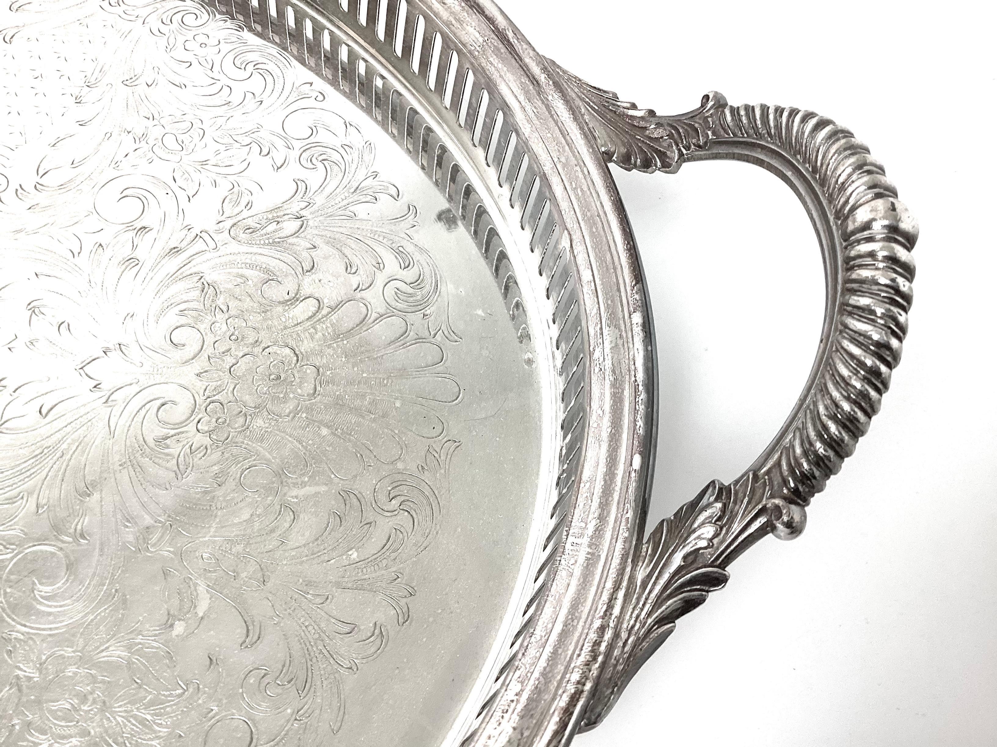 silver drinks tray