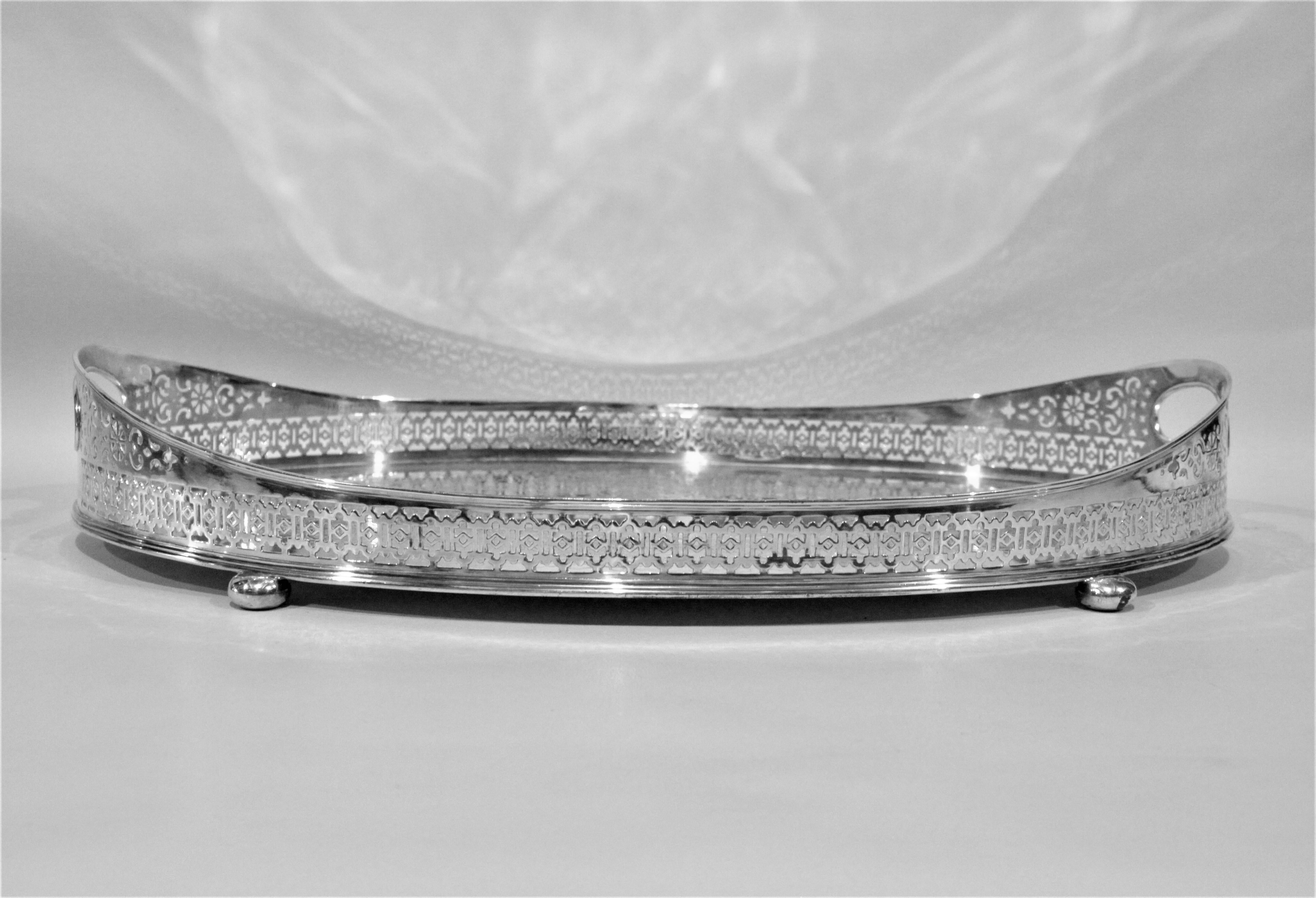antique oval silver tray