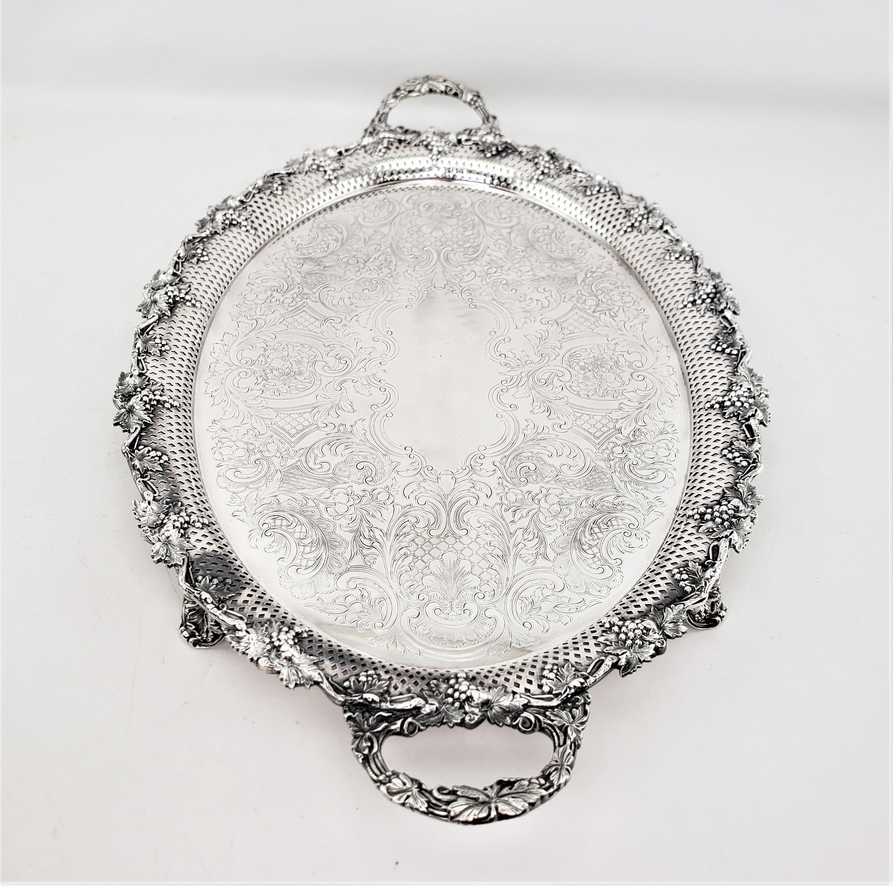 silver serving tray antique