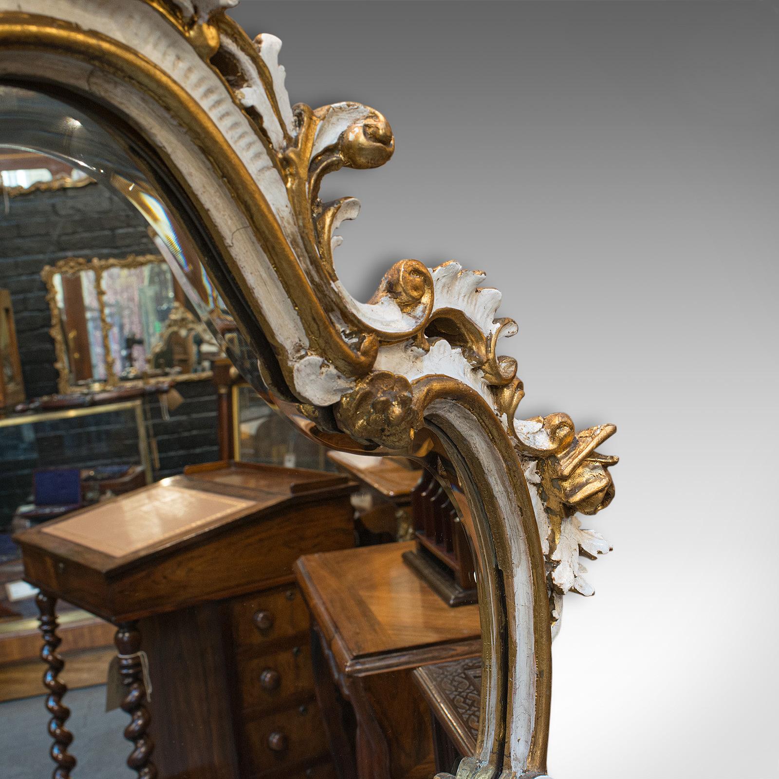 Large Antique Overmantel Mirror, French, Gilt Gesso, Classical, Italianate, 1900 5