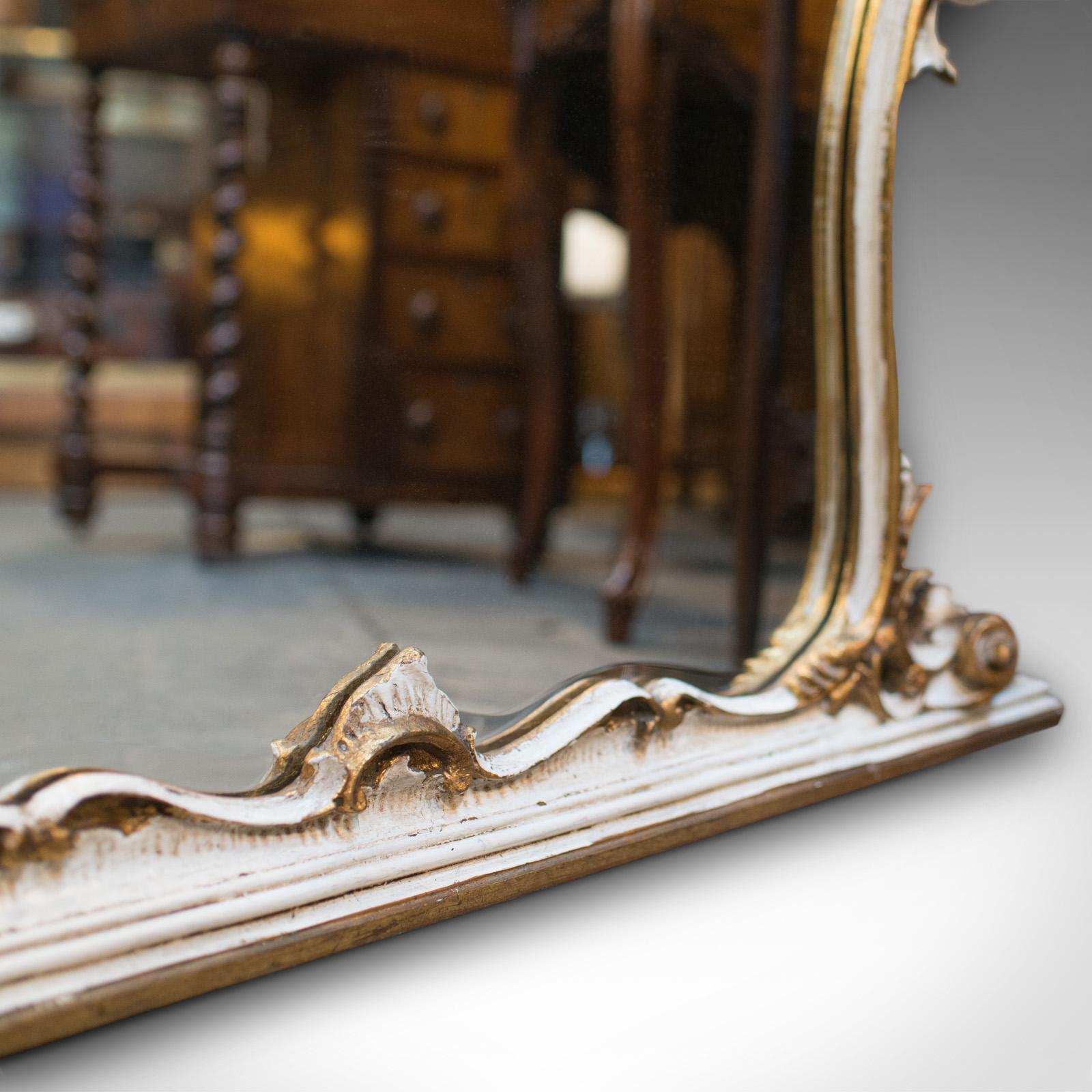 Large Antique Overmantel Mirror, French, Gilt Gesso, Classical, Italianate, 1900 6
