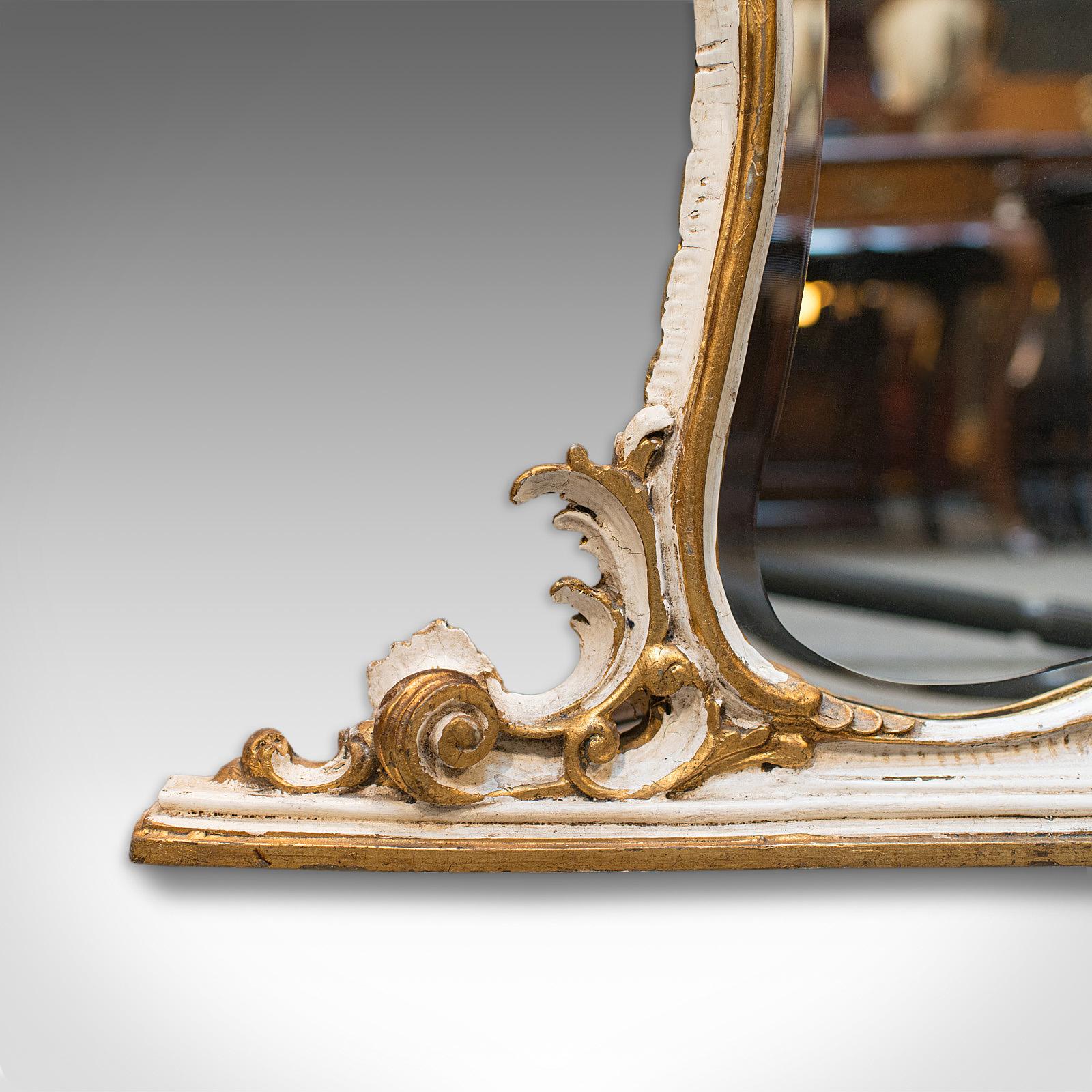Large Antique Overmantel Mirror, French, Gilt Gesso, Classical, Italianate, 1900 7