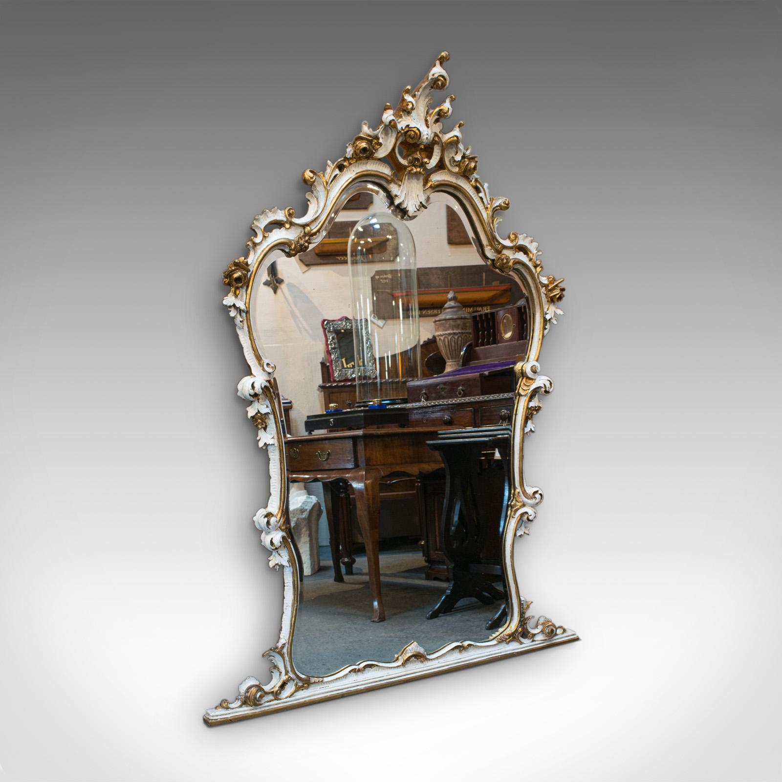 Large Antique Overmantel Mirror, French, Gilt Gesso, Classical, Italianate, 1900 In Good Condition In Hele, Devon, GB