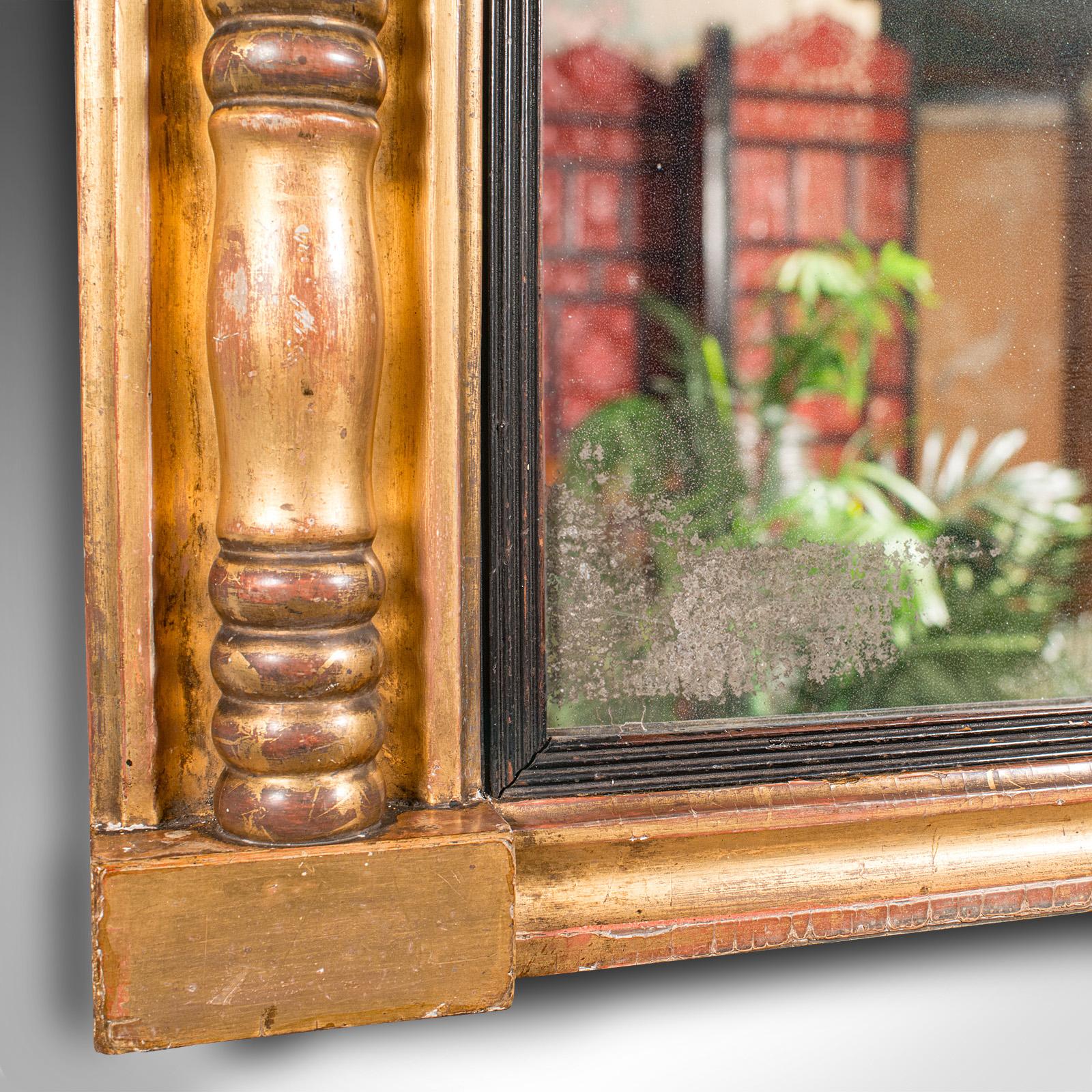 Großer antiker Overmantle-Spiegel, Englisch, Giltwood, Quecksilberglas, Regency, 1820 im Angebot 1