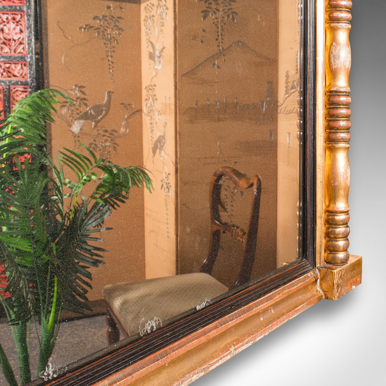 Großer antiker Overmantle-Spiegel, Englisch, Giltwood, Quecksilberglas, Regency, 1820 im Angebot 2