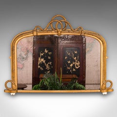 Grand Antique Mirror Overmantle, anglais, bois doré, goût nautique, victorien
