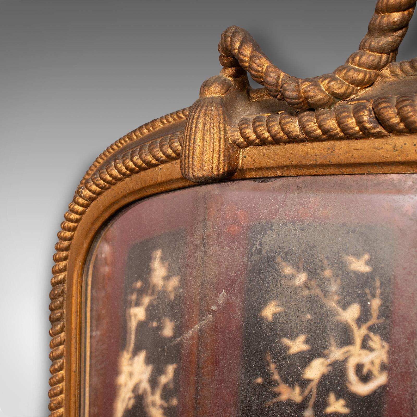 Großer antiker Overmantle-Spiegel, englisch, Giltwood, nautischer Geschmack, viktorianisch (Mittleres 19. Jahrhundert) im Angebot