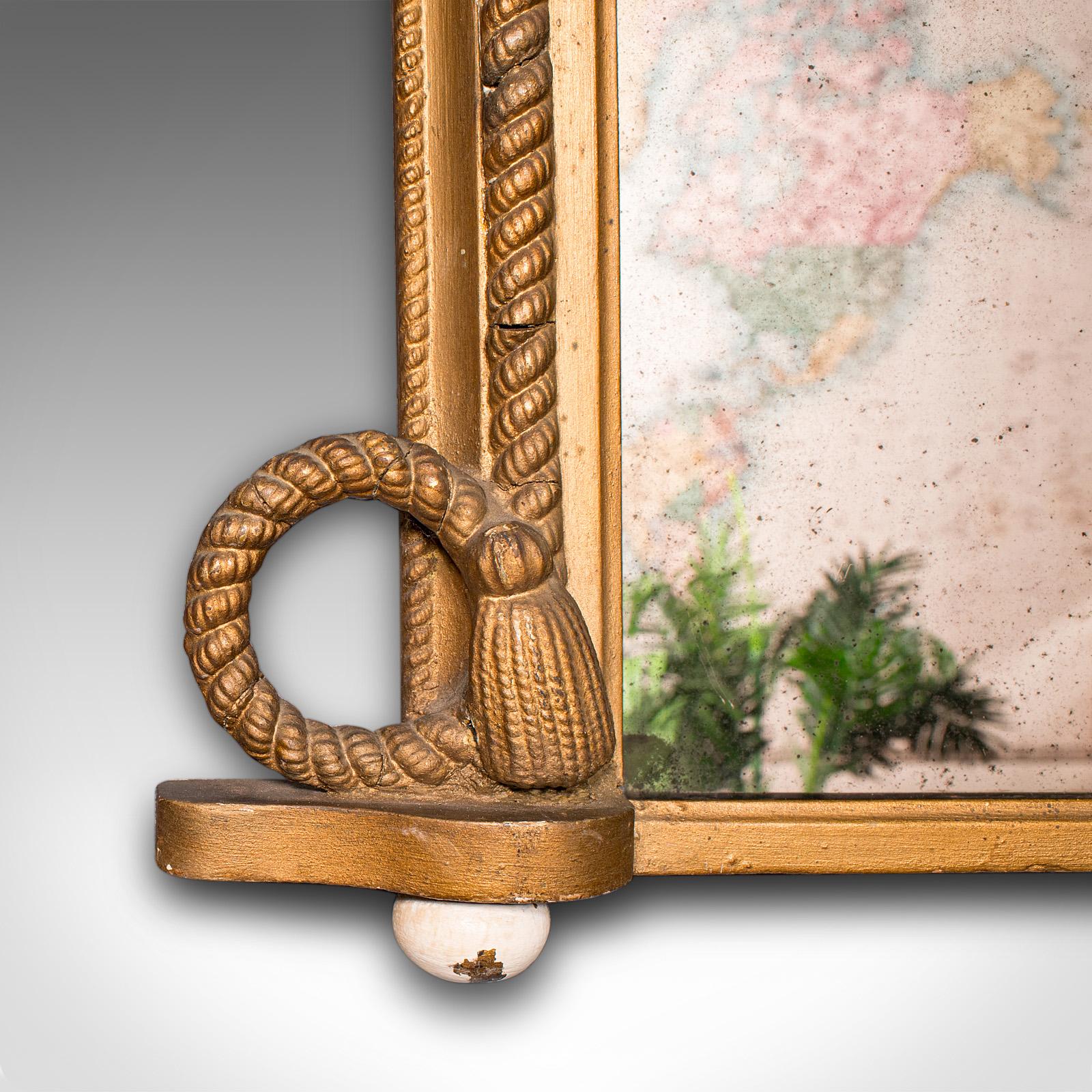 Großer antiker Overmantle-Spiegel, englisch, Giltwood, nautischer Geschmack, viktorianisch (Glas) im Angebot