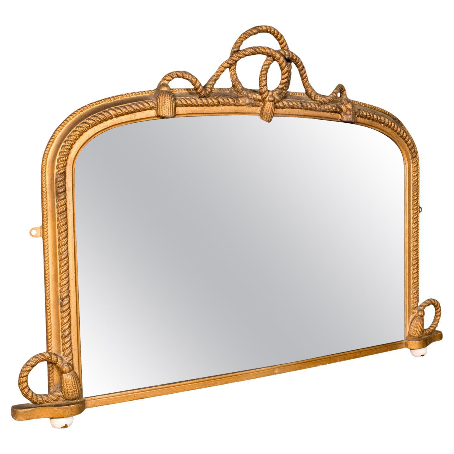 Großer antiker Overmantle-Spiegel, englisch, Giltwood, nautischer Geschmack, viktorianisch im Angebot