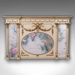 Large Antique Overmantle Mirror, Italian, 3 Panel, Triptych, Victorian, C.1900