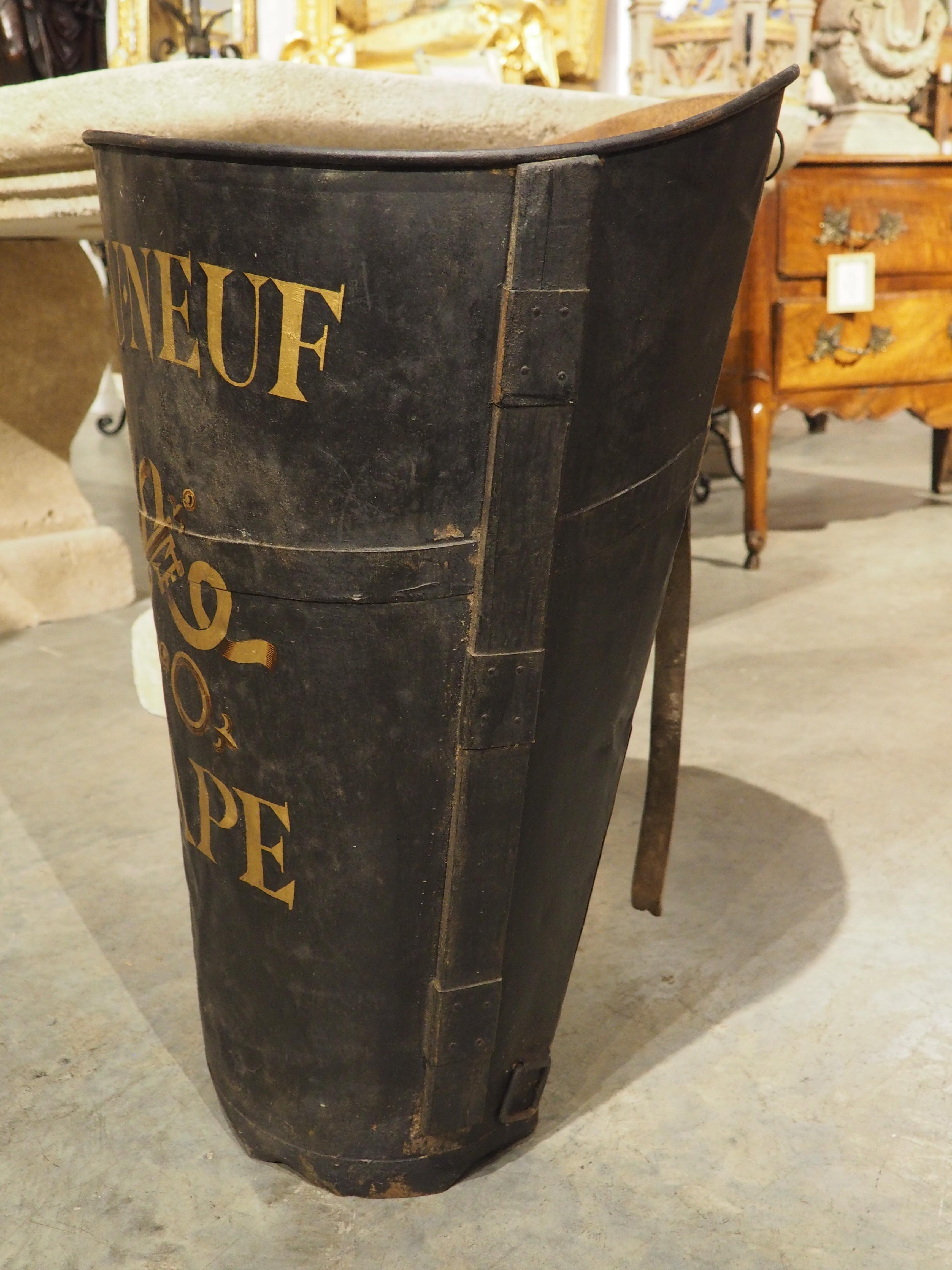 Large Antique Painted Châteauneuf-du-Pape Wine Hotte from Haute-Garrone, France For Sale 2