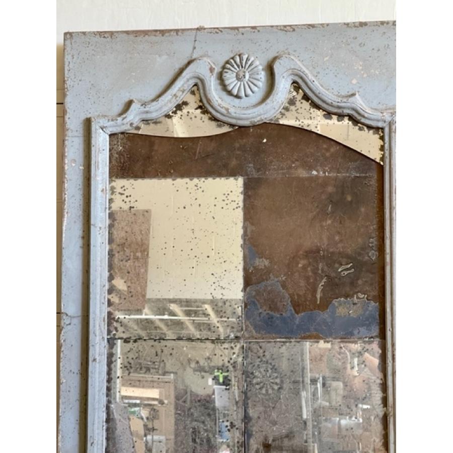Großer antiker bemalter Spiegel (Französisch) im Angebot