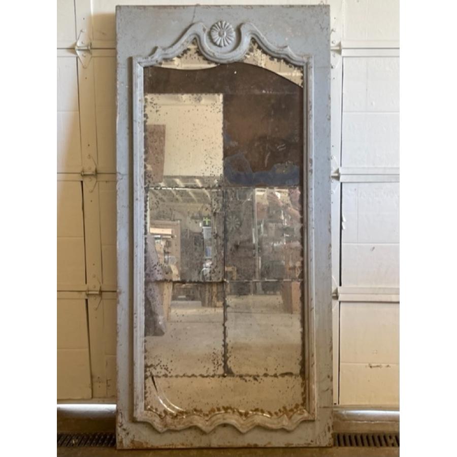 Wood Large Antique Painted Mirror For Sale